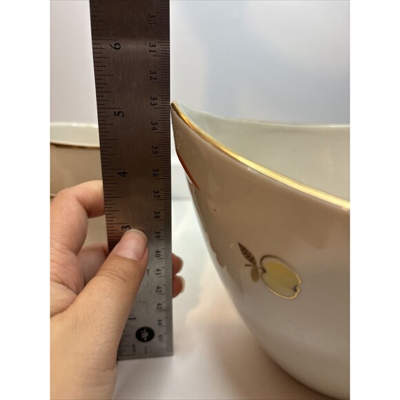 Vtg compote service Riga Porcelain PFF Stamps For 4 Servings Hand painted Apples - Picture 16 of 16